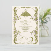 ヴィンテージ セレストリアル バタフライ ベイビー シャワー 招待状 (スタンド正面)