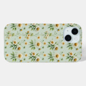 ヴィンテージ・セージグリーン・デイジー・フォンケース Case-Mate iPhoneケース (裏面 (横))