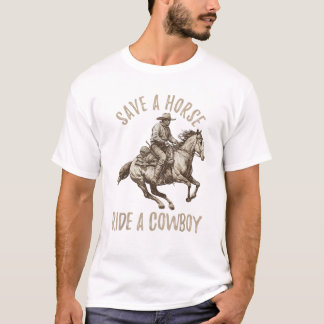 ヴィンテージ セーブ ア ホース ライド ア カウボーイ 馬術 Tシャツ