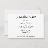 ヴィンテージ セーブ・ザ・デート ラスティック タイポグラフィー カード (裏面)