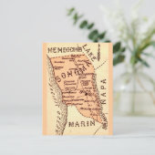 ヴィンテージ ソノマ郡 マップ ポストカード (スタンド正面)