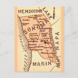 ヴィンテージ ソノマ郡 マップ ポストカード