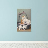 ヴィンテージ・ソフィー・シュペルリヒ・キャッツ・イン・バスケット キャンバスプリント (インサイチュ (ウッドフロア))