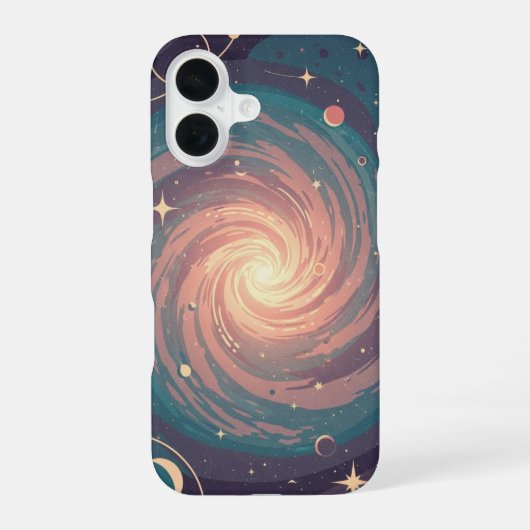 ヴィンテージ ソフトスタイル星雲 iPhone 16ケース (裏面)