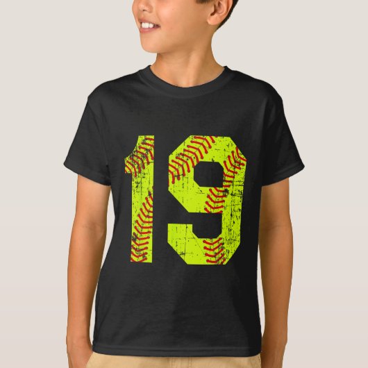 ヴィンテージ ソフトル 19 ジャージ ナンバー Tシャツ (正面)