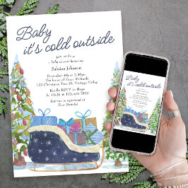 ヴィンテージ・ソリ ベイビーシャワー Baby its Cold Outside 招待状