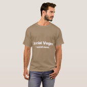 ヴィンテージ ソーシャルベジタリアン 私は会うのを避ける Tシャツ (正面フル)