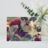 ヴィンテージ ゾンビサンタ フラット グリーティング カード (スタンド正面)