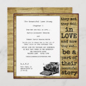 ヴィンテージ タイプライター ゲイ ウェディング 招待状 (正面/裏面)