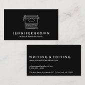 ヴィンテージ タイプライター 著者 ブロガー フリーランサー 黒 名刺 (正面/裏面)