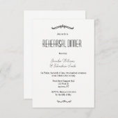 ヴィンテージ タイポグラフィーのリハーサル ディナー 招待状 (正面/裏面)