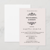 ヴィンテージ タイポグラフィーのリハーサル ディナー 招待状 (正面/裏面)