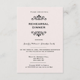 ヴィンテージ タイポグラフィーのリハーサル ディナー 招待状