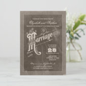 ヴィンテージ タイポグラフィー おしゃれな 結婚式 招待状 (スタンド正面)