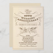 ヴィンテージ タイポグラフィー エイジド アニバーサリー インビテーションズ 招待状 (正面/裏面)