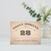 ヴィンテージ タイポグラフィー テーブル ナンバー カード (スタンド正面)