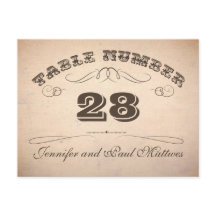 ヴィンテージ タイポグラフィー テーブル ナンバー カード