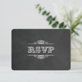 ヴィンテージ タイポグラフィ フレア 黒板 RSVP (スタンド正面)