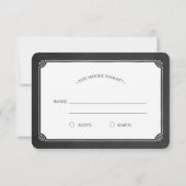 ヴィンテージ タイポグラフィ フレア 黒板 RSVP (裏面)