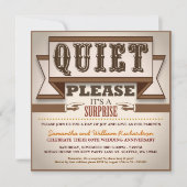 ヴィンテージ タイポグラフィ ユニーク アニバーサリー インビテーションズ 招待状 (正面)