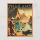 ヴィンテージ タイ旅行 おじさん ギフト ポストカード (正面)