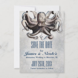 ヴィンテージ タコの結婚式 Save the Date 招待状