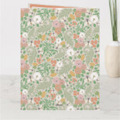 ヴィンテージ タンポポ パンジー 忙しい蜂 春の写真 サンキューカード (裏面)