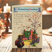 ヴィンテージ・ターキー・サンクスギビング・グリーティング シーズンカード