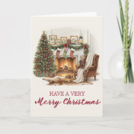 ヴィンテージ タータンチェックのクリスマスカードとテディベア シーズンカード