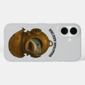 ヴィンテージ ダイビング ヘルメット URM サメ Case-Mate iPhoneケース (裏面 (横))