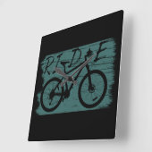 ヴィンテージ ダウンヒル MTB - マウンテンバイクに乗ろう スクエア壁時計 (傾斜)