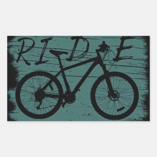 ヴィンテージ ダウンヒル MTB - マウンテン バイクに乗る 長方形シール (正面)