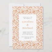 ヴィンテージ ダスティピンク ディジー フラワー ウェディング インビテーション (正面)