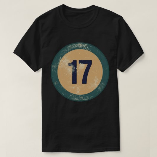 ヴィンテージ ダストレス加工 ナンバー17 Tシャツ (デザイン正面)