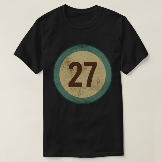 ヴィンテージ ダストレス加工 ナンバー27 Tシャツ (デザイン正面)