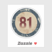 ヴィンテージ ダストレス加工 数字 81 シール (シート)