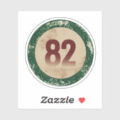 ヴィンテージ ダストレス加工 数字 82 シール (シート)