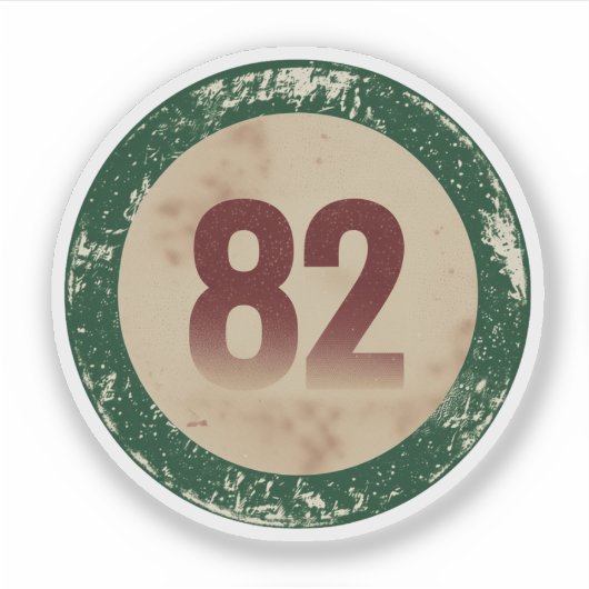 ヴィンテージ ダストレス加工 数字 82 シール (正面)
