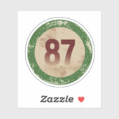 ヴィンテージ ダストレス加工 数字 87 シール (シート)