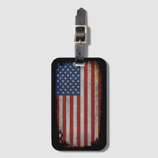ヴィンテージ ダストレス アメリカ国旗 ラゲッジタグ (正面縦)