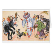 ヴィンテージ-ダックスフントは猫のパーティーを衝突します、 (正面横)