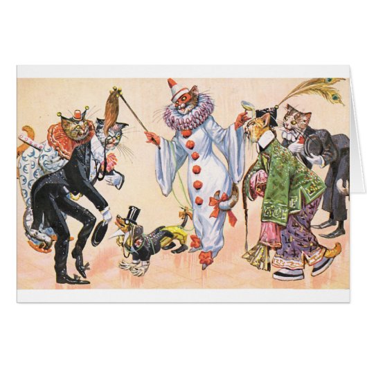 ヴィンテージ-ダックスフントは猫のパーティーを衝突します、 (正面横)