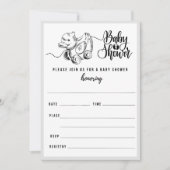 ヴィンテージ ダック プル ベビー シャワー 記入式招待状 招待状 (正面)