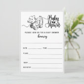 ヴィンテージ ダック プル ベビー シャワー 記入式招待状 招待状 (スタンド正面)