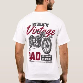 ヴィンテージ ダッド オートバイ バックプリント Tシャツ