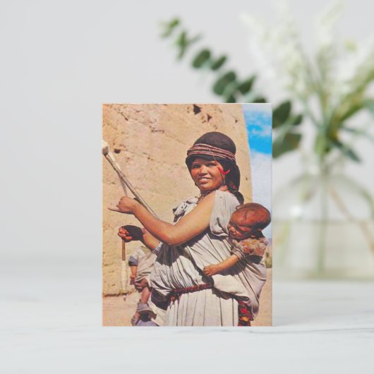 ヴィンテージ、ダデス、母親と仕事の子供 ポストカード (スタンド正面)