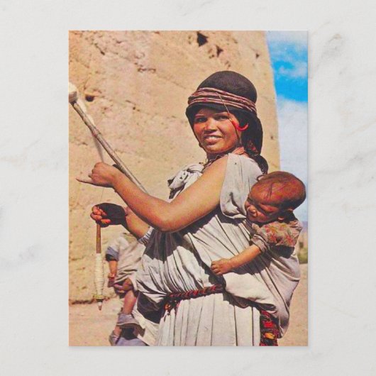 ヴィンテージ、ダデス、母親と仕事の子供 ポストカード (正面)