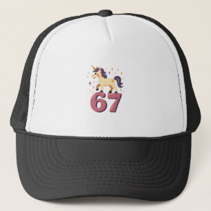 ヴィンテージ ダビング ユニコーン 67 レインボー 誕生日 イラスト キャップ