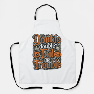 ヴィンテージ ダブル トイル トラブル ハロウィン Tシャツ デザイン エプロン