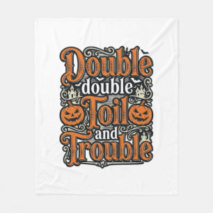ヴィンテージ ダブル トイル トラブル ハロウィン Tシャツ デザイン フリースブランケット